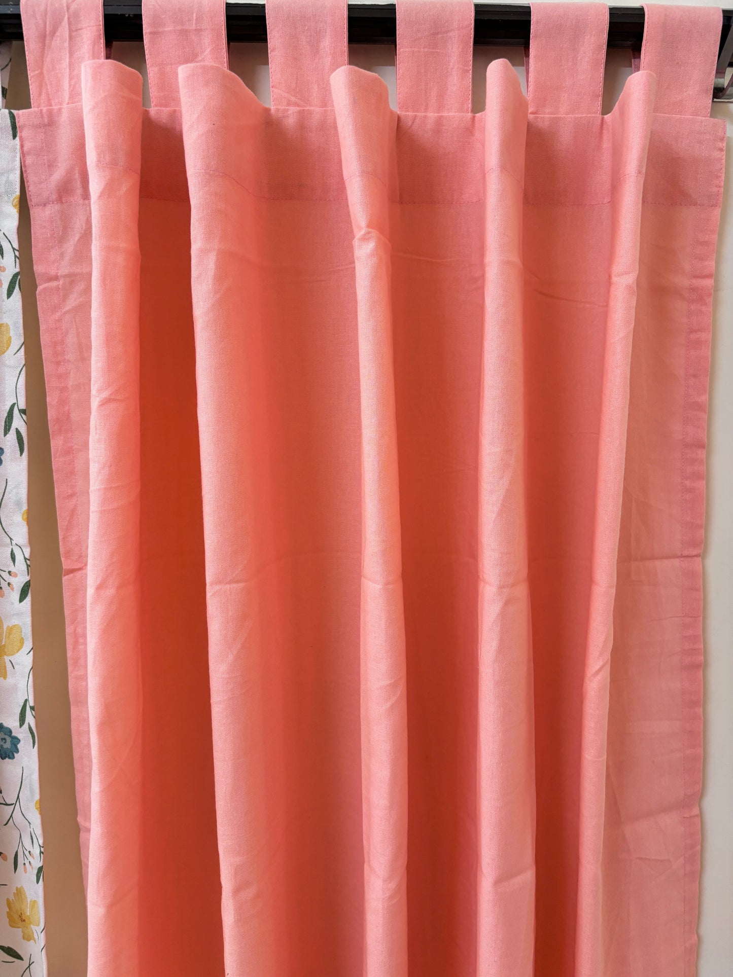 Peach solid curtain