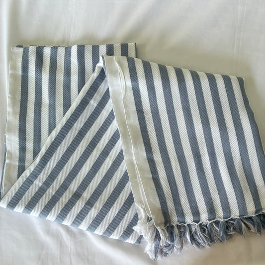Grey Stripes Extra Long Cotton Bath Towel