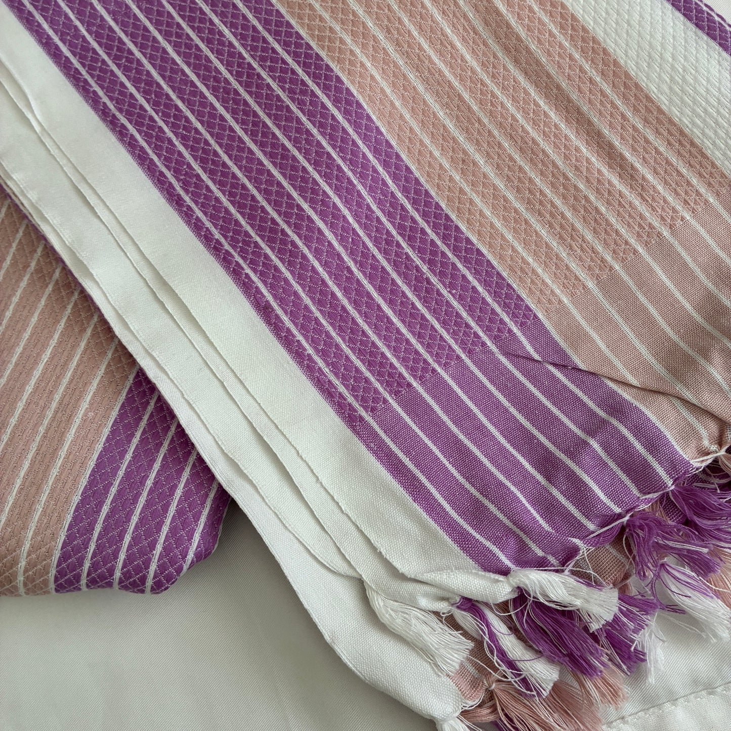 Purple Stripes Extra Long Cotton Bath Towel