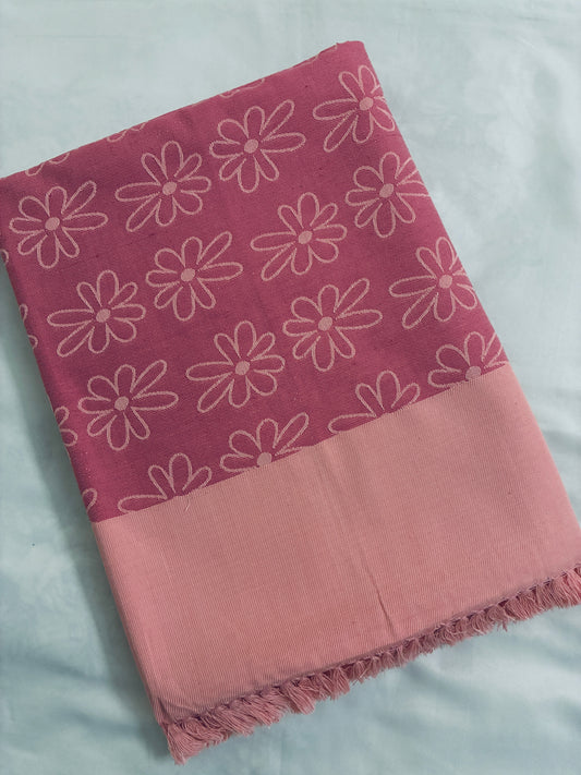 Pink Floral Single Size Blanket / Throw