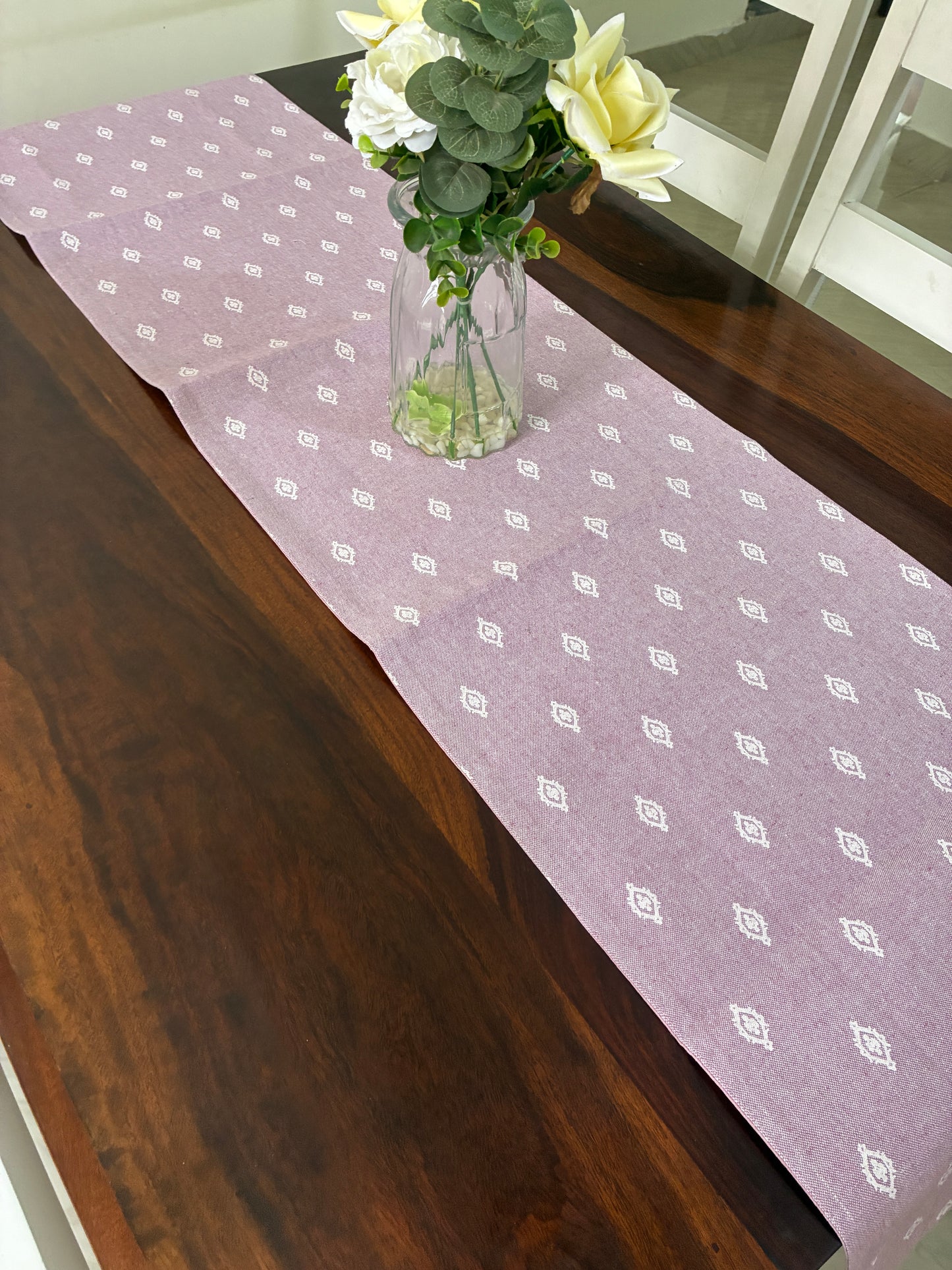 Purple Motifs Table Runner 7 ft long