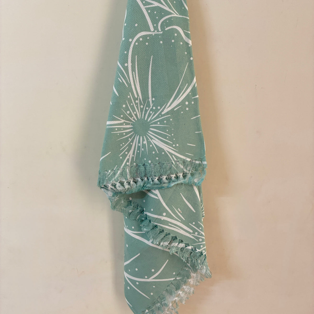 Teal Floral printed Cotton Bath Towels
