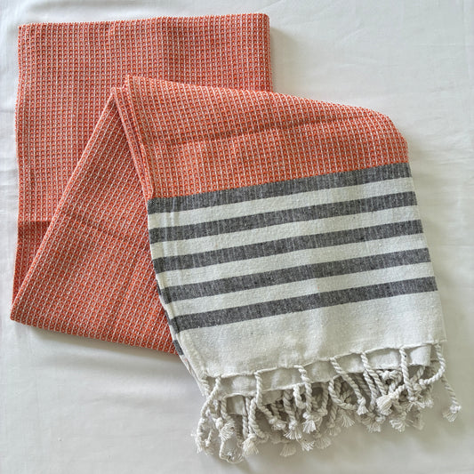 Waffle Long Cotton Bath Towel