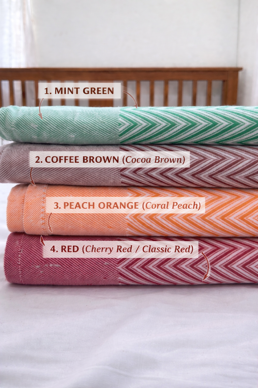 Herringbone Single Size Cotton Blanket / Throw