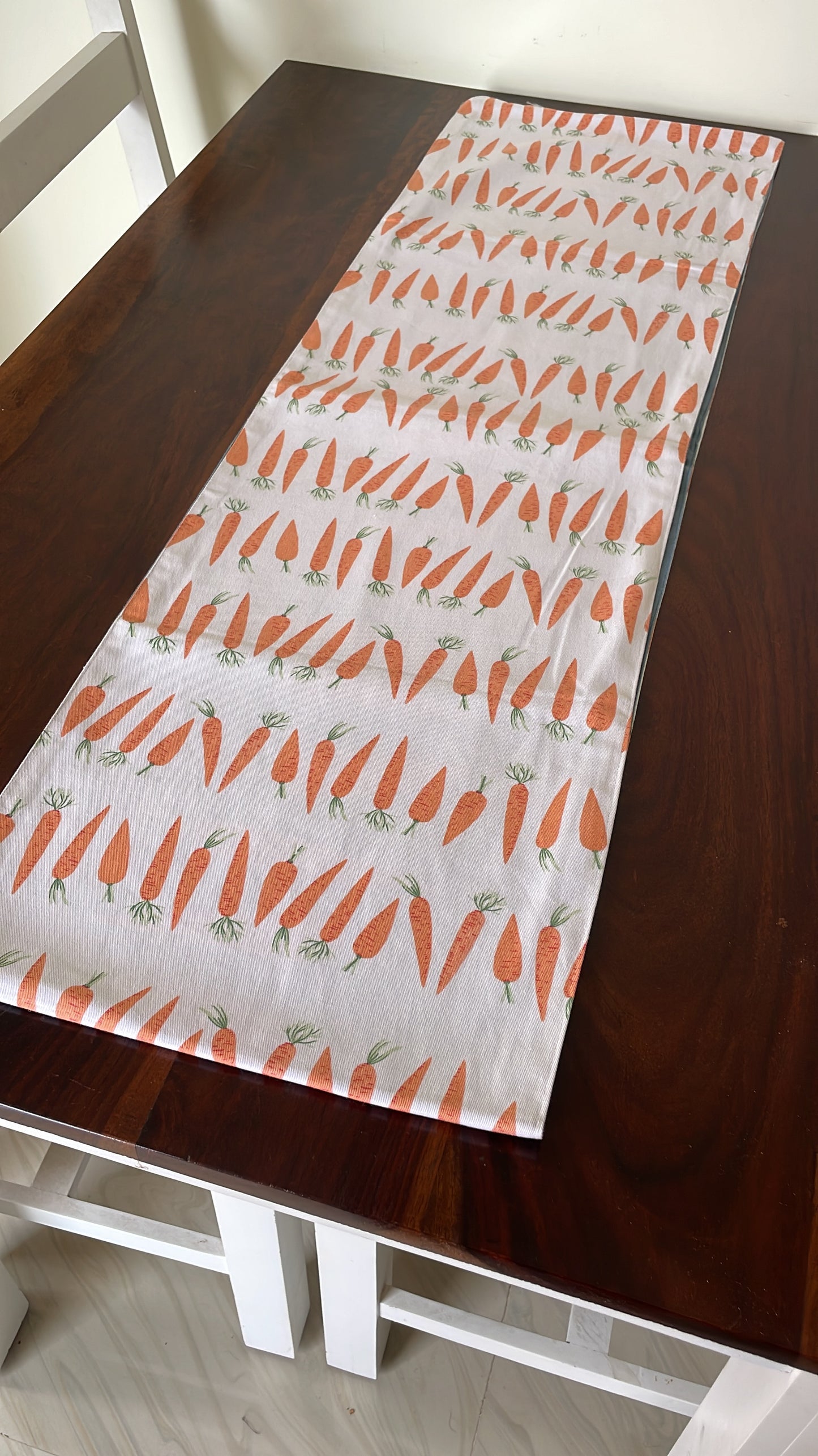 Carrot Reversible Table Runner 7 ft long