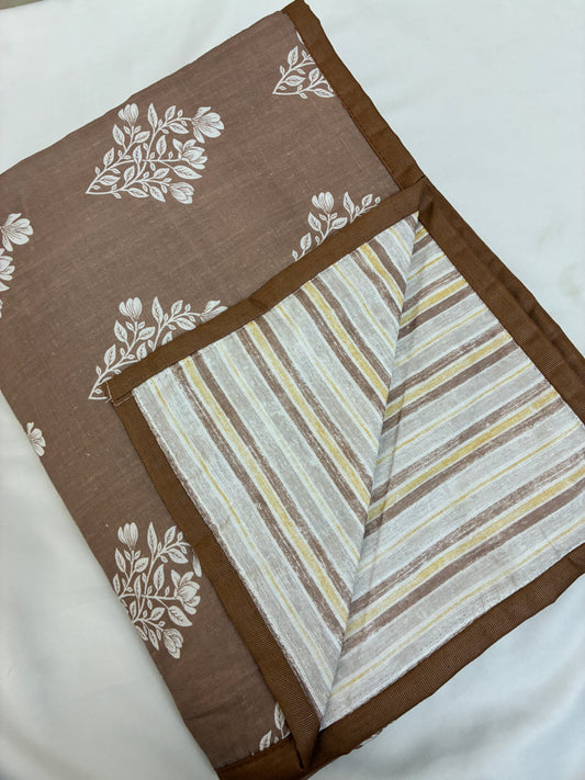 Brown Single Size Cotton Dohar