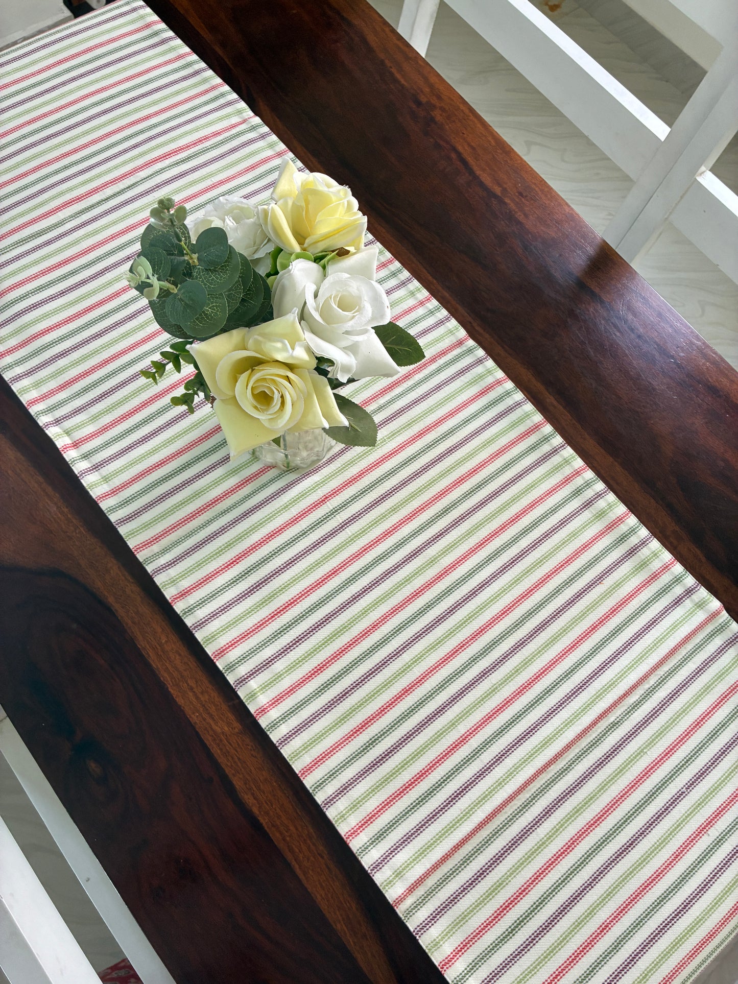 Reversible Floral & Butterfly Table Runner 5.5 ft  long