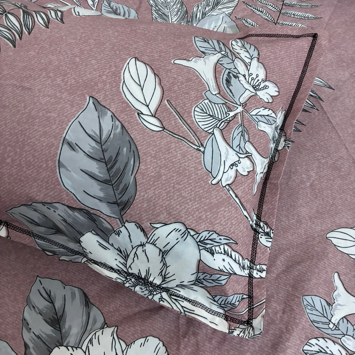 Pink Floral Fitted King Size Bedspreads  78x72x8 inches