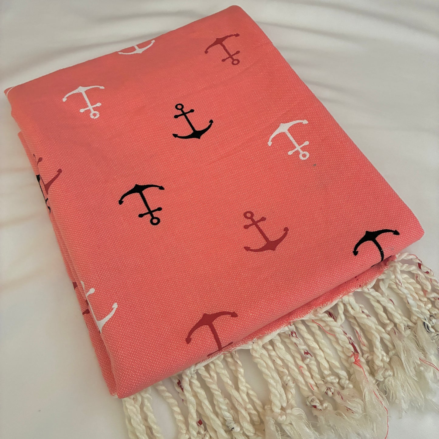 Peach Anchor Premium Cotton Bath Towels