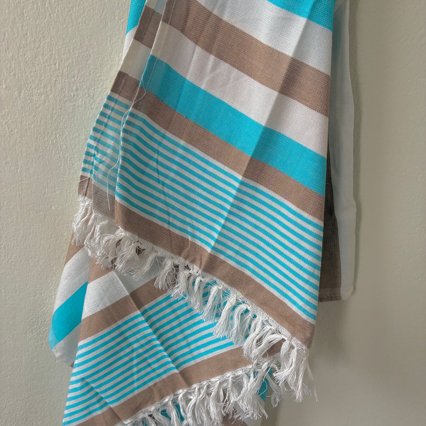 Blue with Brown Stripes Bamboo Bath Towels