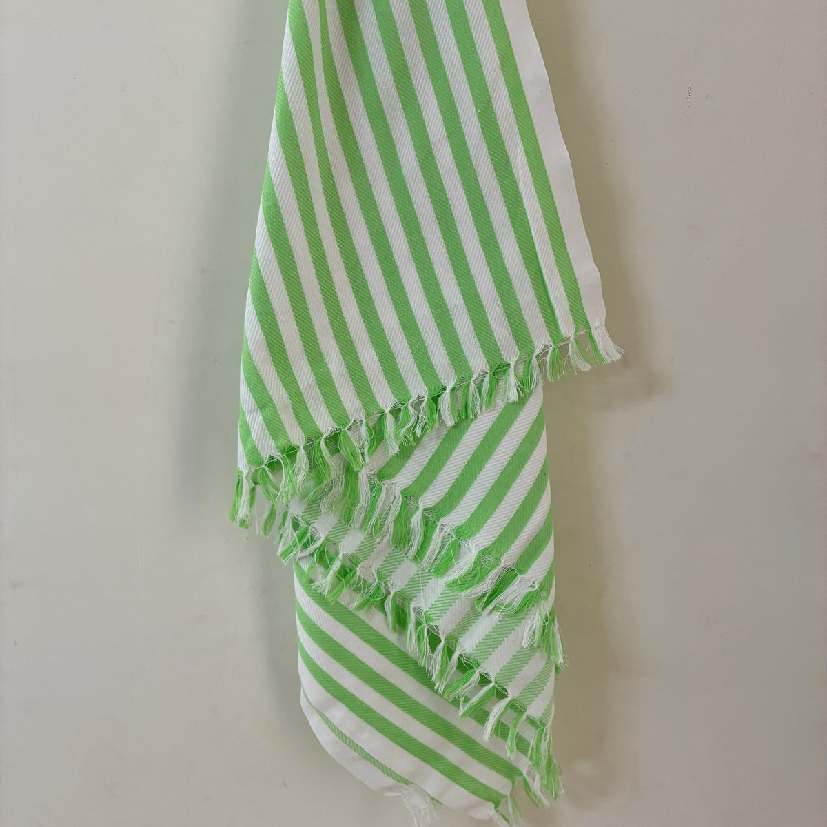 Green stripes Cotton Bath Towels