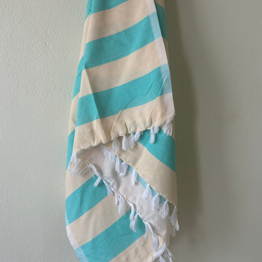Blue & Sandal Stripes Cotton Bath Towels