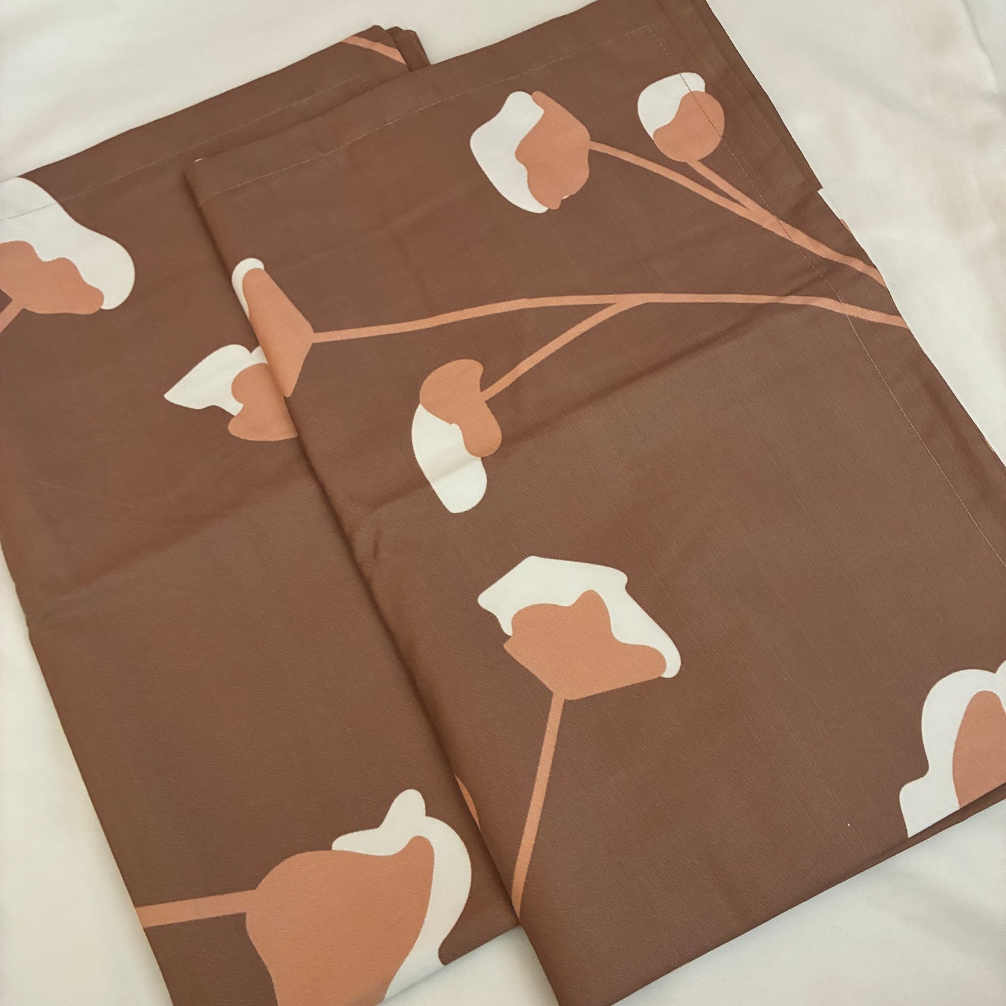 Brown Floral 300TC Premium Cotton Pillow Covers