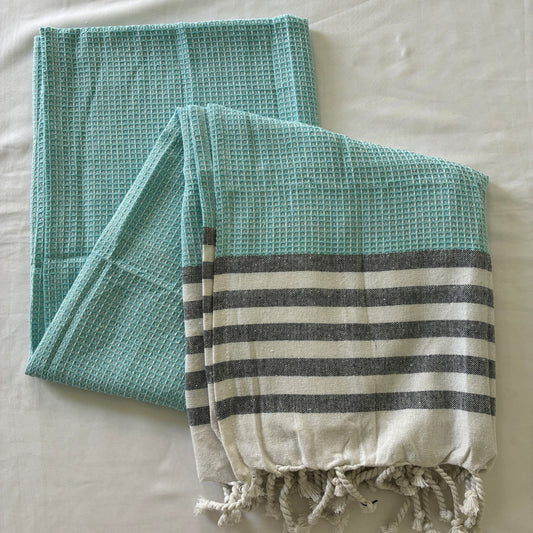 Waffle Long Cotton Bath Towel