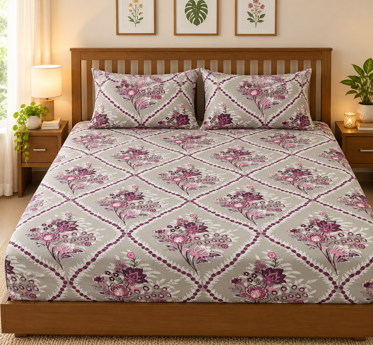 Fitted King Size bedspread 78x72x8 inches