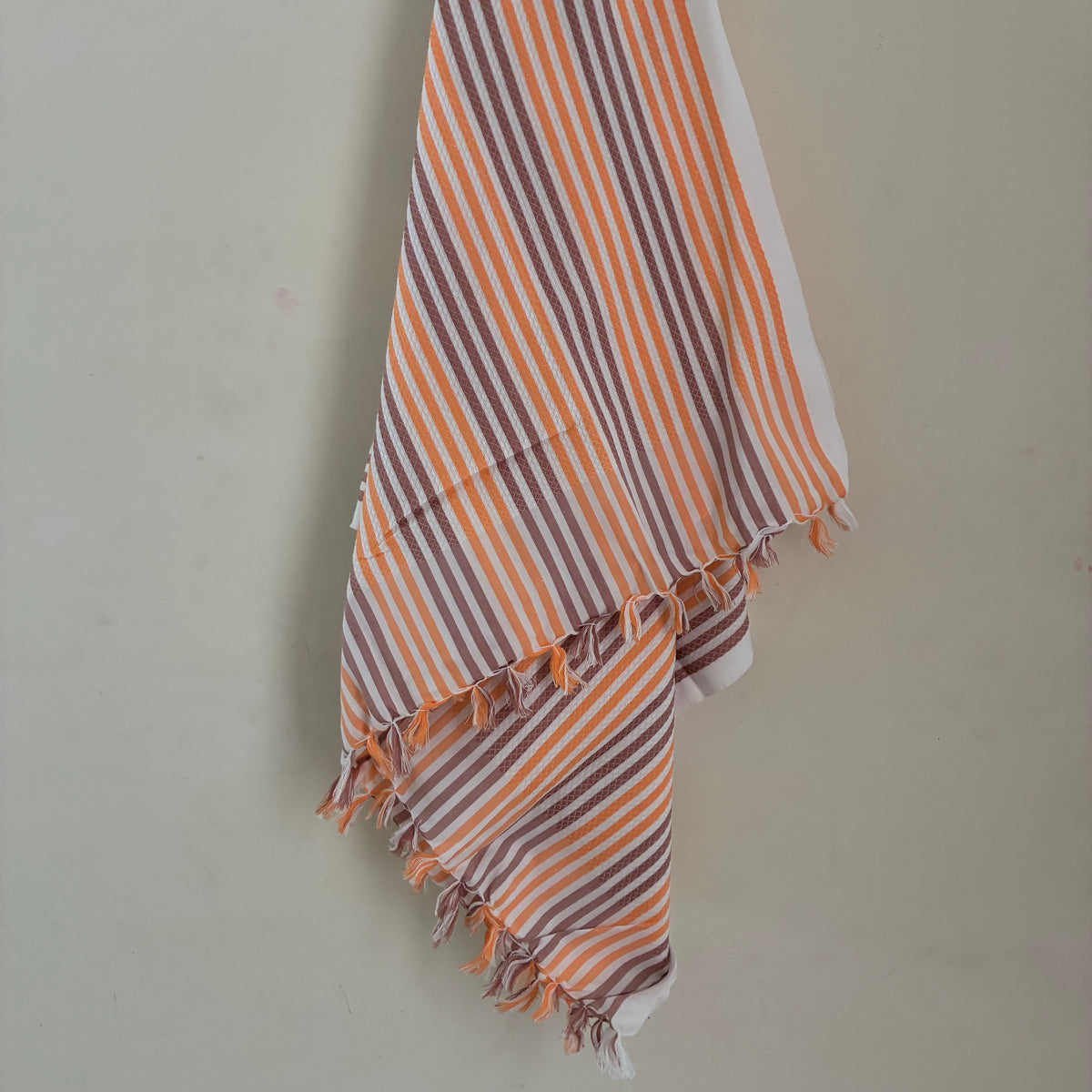 Orange with Brown Cotton Bath Towels