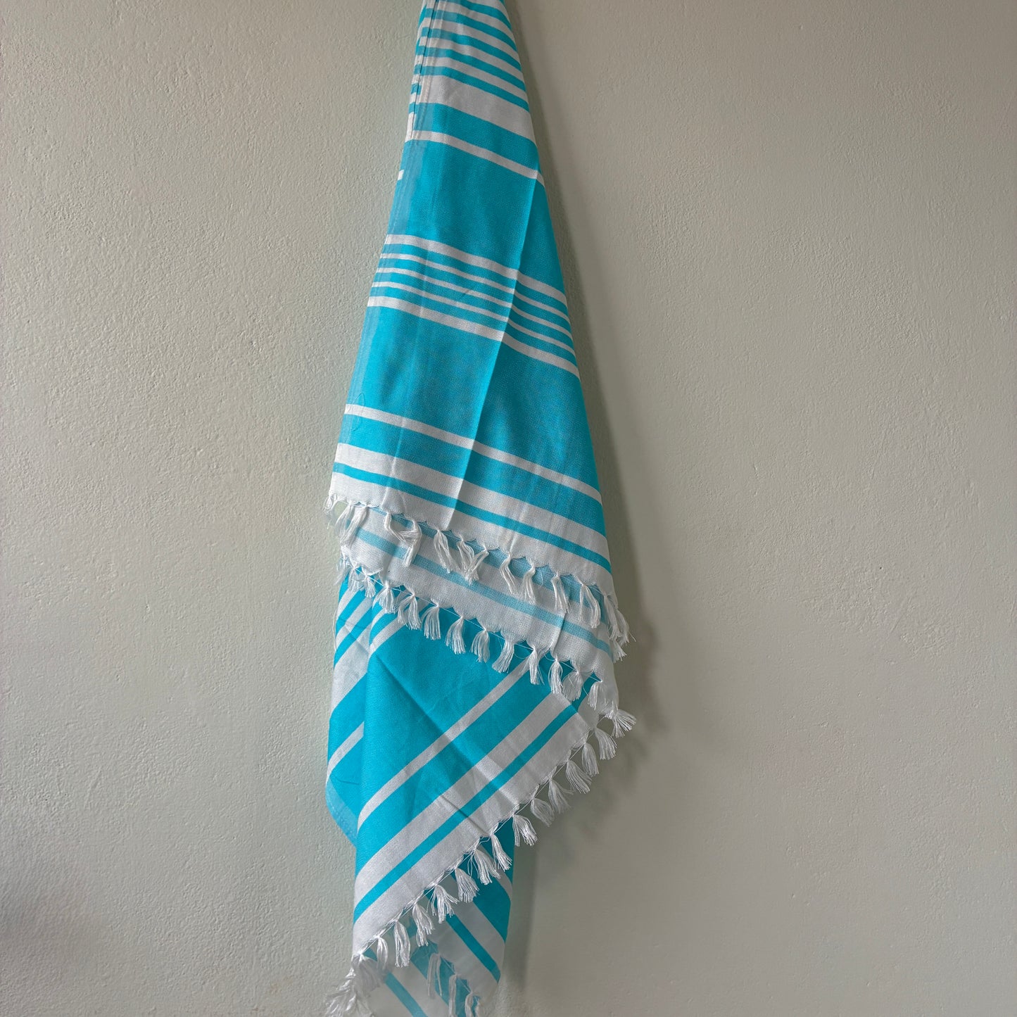 Aqua Blue Stripes Bamboo Bath Towels