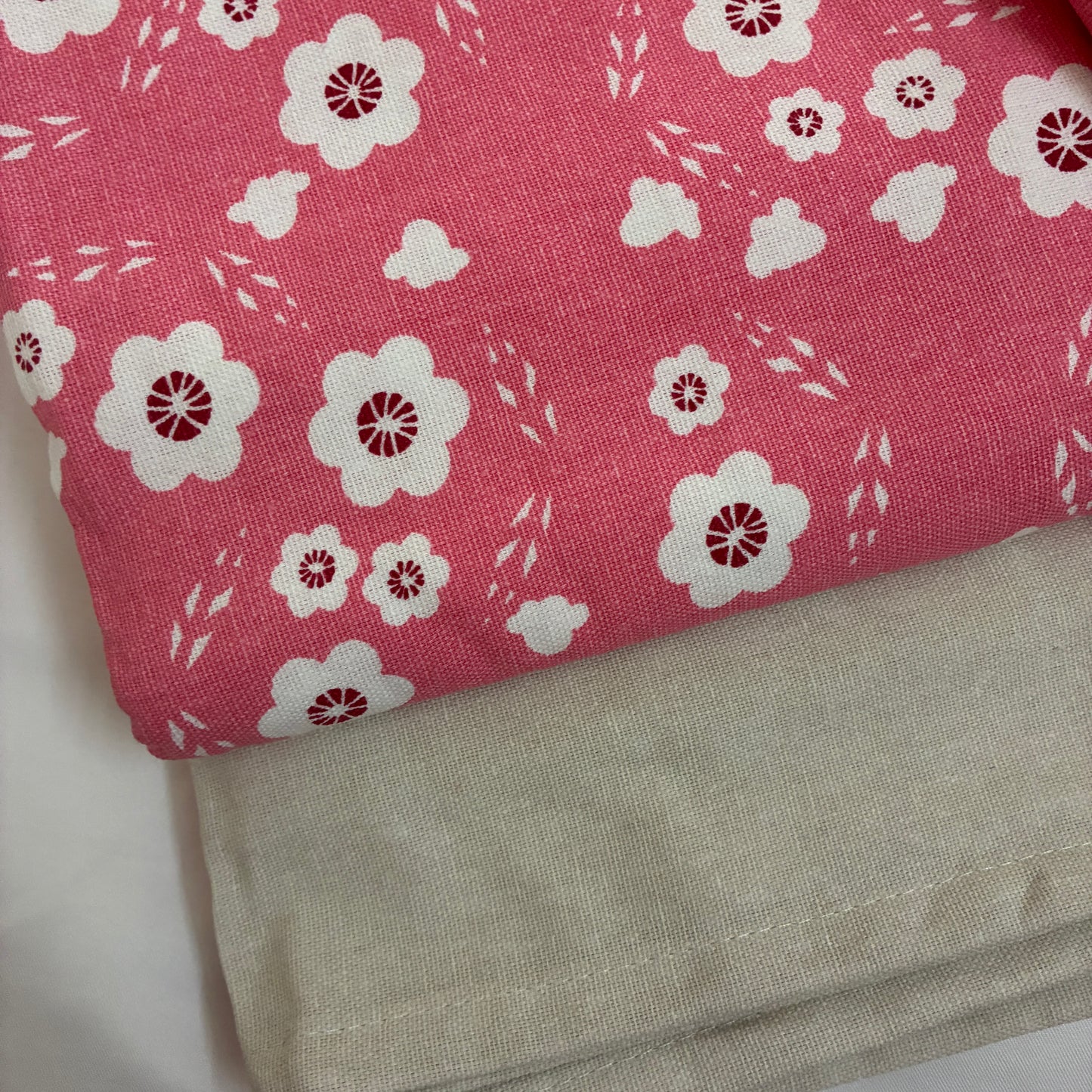 Pink Floral King Size Cotton Bedspread 100x110 in