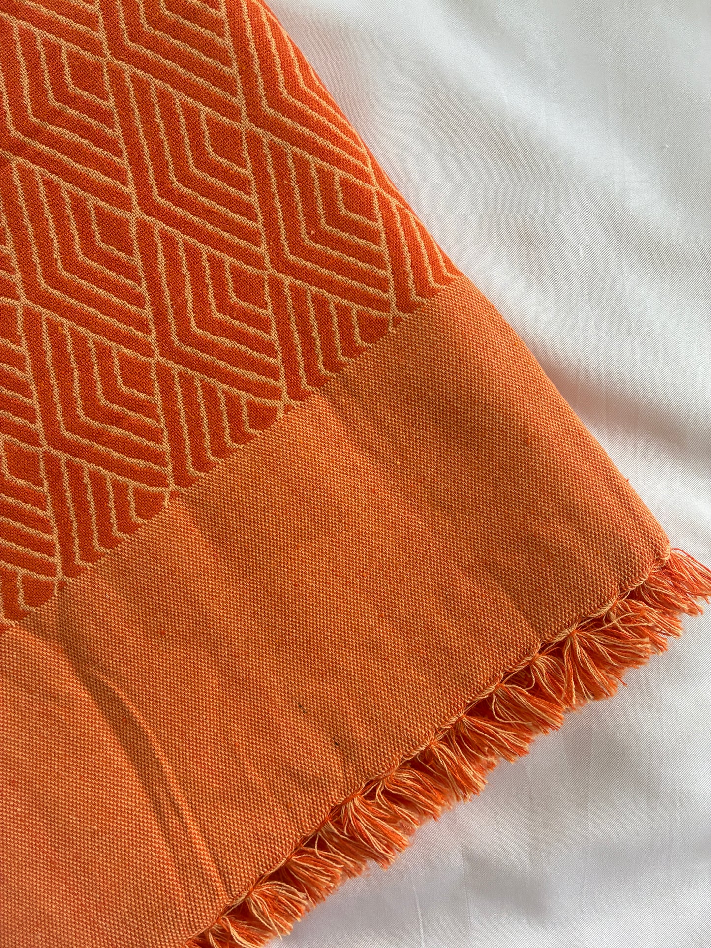 Thick Orange Cotton Blanket / Throw