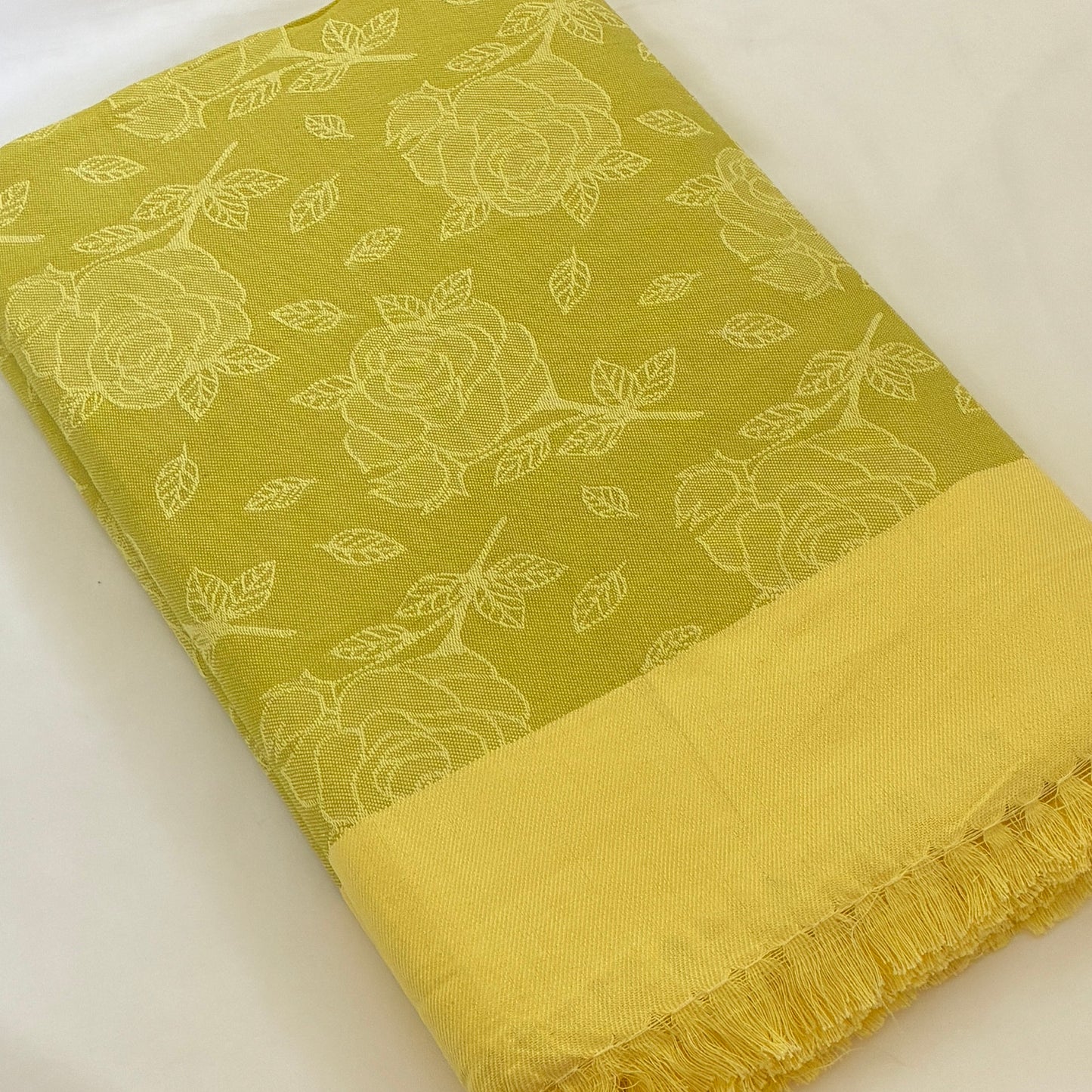 Yellow Rose Double Size Cotton Blanket