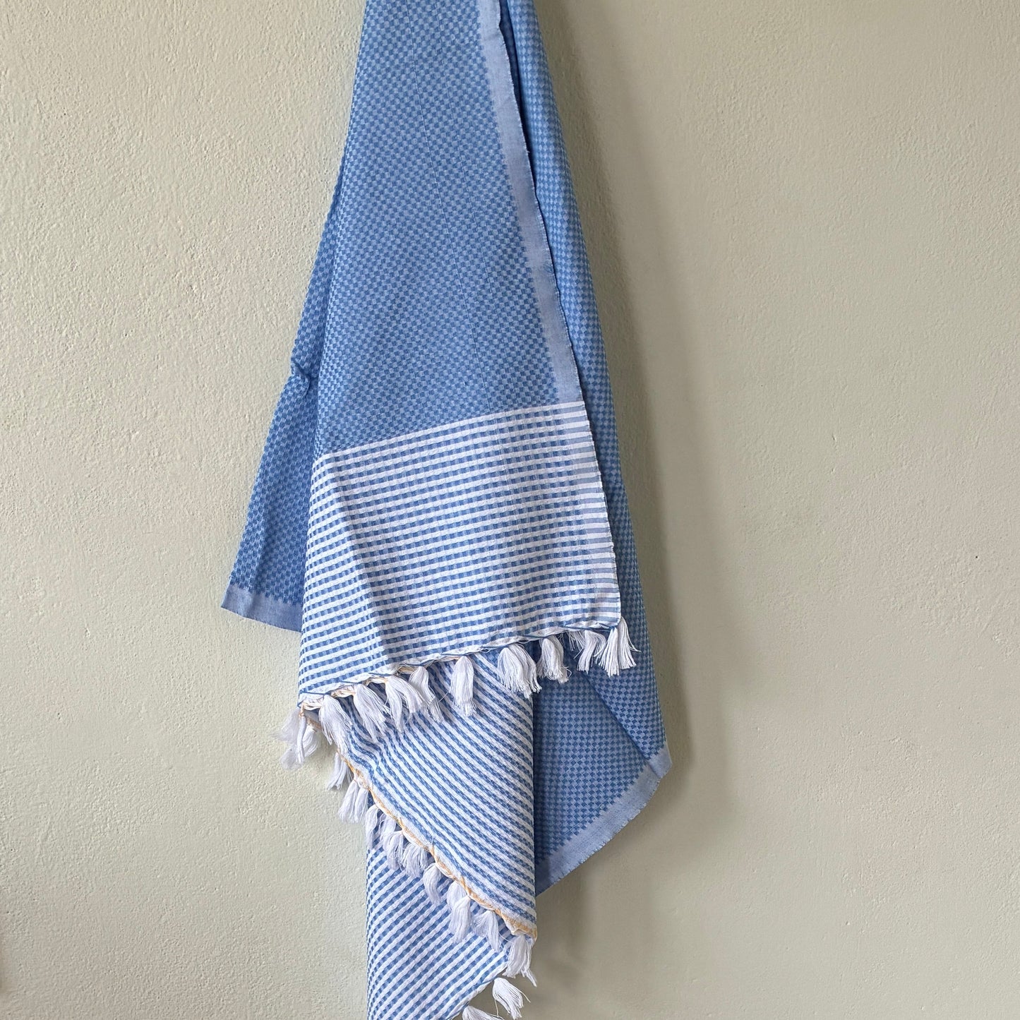 Blue Cotton Bath Towels