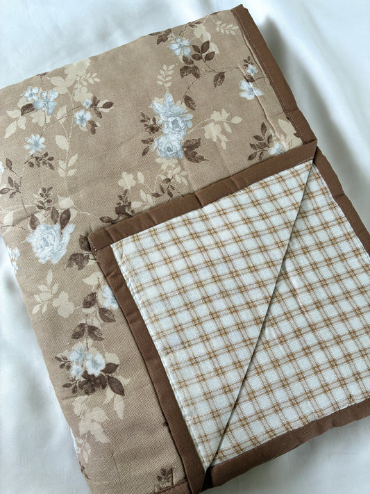 Brown Floral Single Size Cotton Dohar