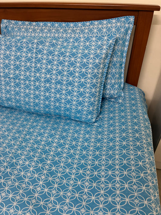 Premium Blue King Size Bedspread 108 x 108 in