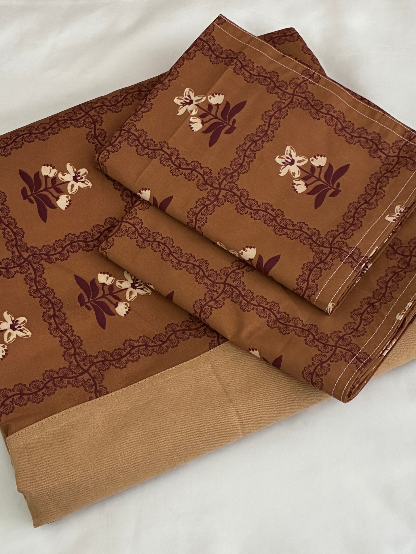 Woody Floral King Size Cotton Bedspread 100x110 inches