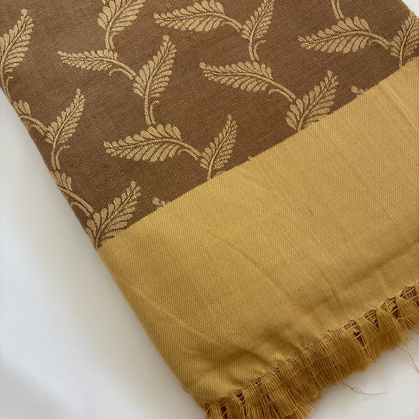 Brown Leaf Double Size Cotton Blanket