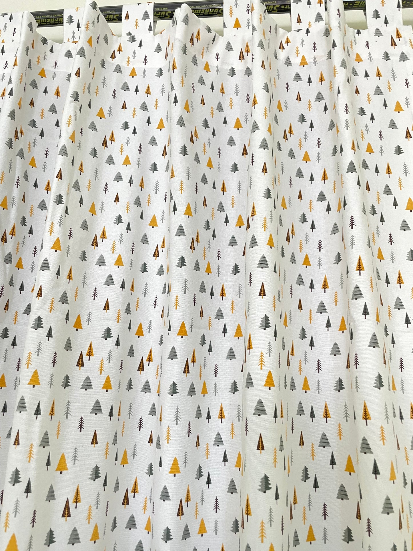 Colourful Christmas Tree Cotton Curtains