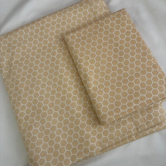 Honey Comb print Single Size Cotton Bedspread with 1 Pillow Cover 60 x 90 in