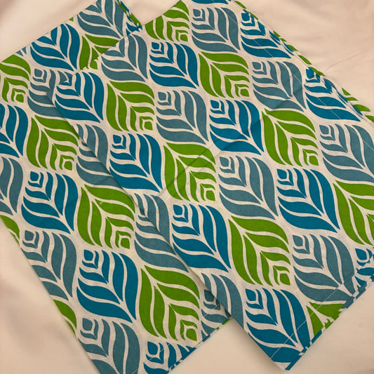 Blue Feather Cotton Pillow Covers