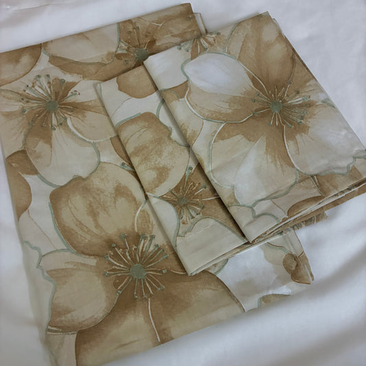 Brown Floral 300tc premium Queen bedspread 90x100 in(2 pillow covers)