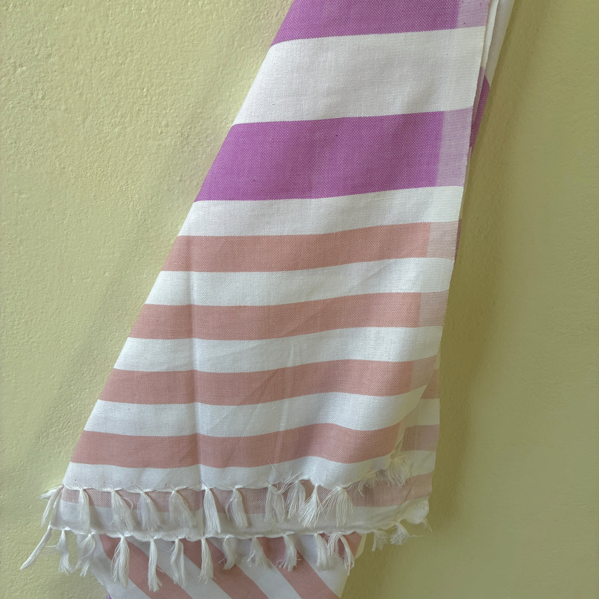 Purple with pink Stripes Cotton Bath Towels