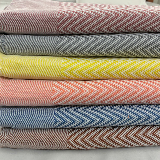 Colourful Herringbone Single Size Blanket / Throw