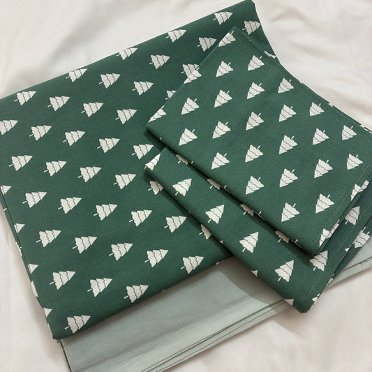 Christmas Print King Size Cotton Bedspread 100x110 in