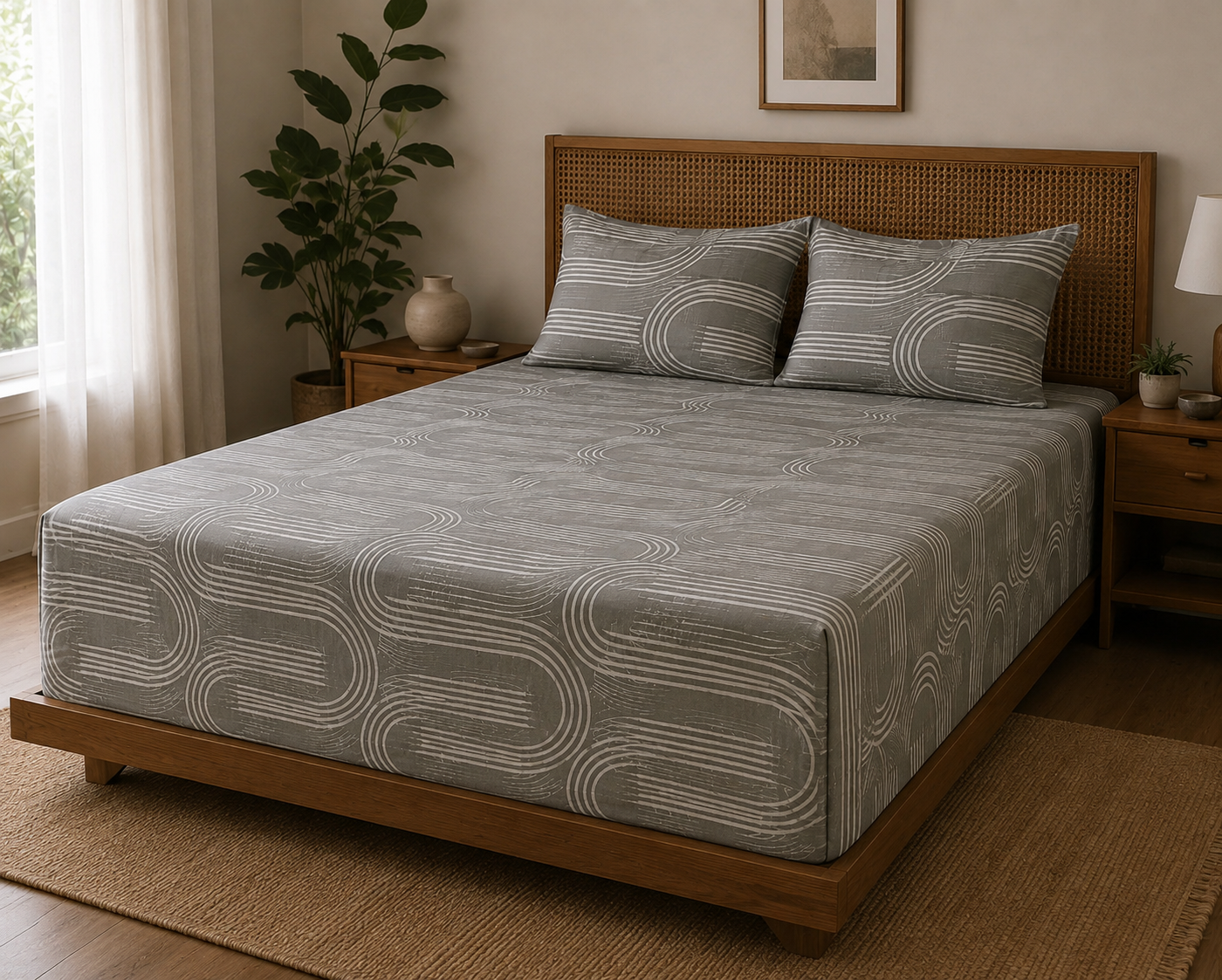 Super King Size Bedspread 120x 120 inches (2 PILLOW COVERS)