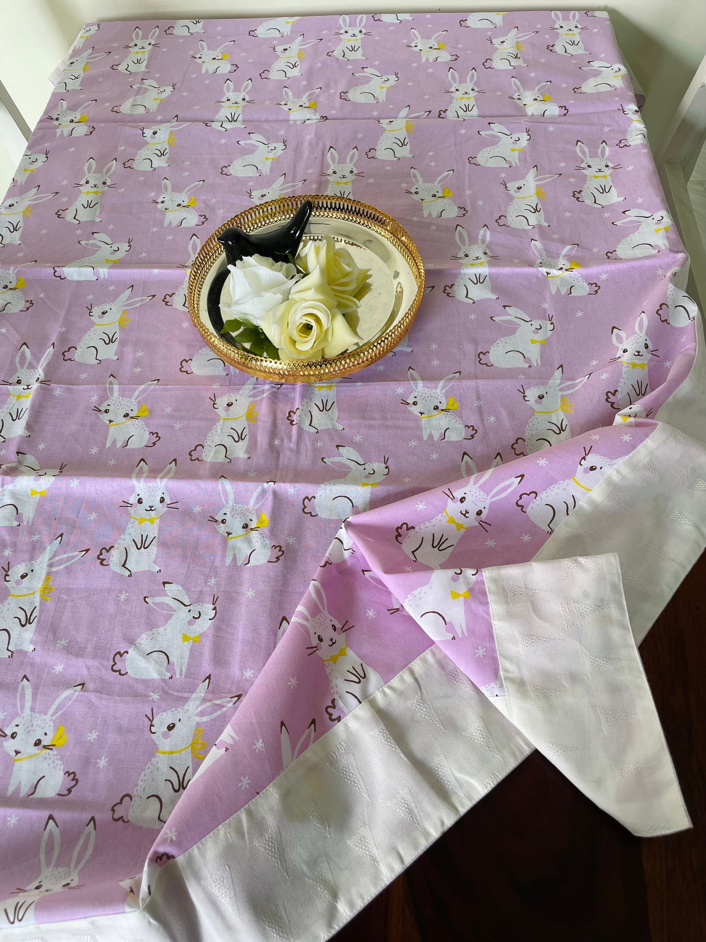 Pink Bunny Print Table Covers