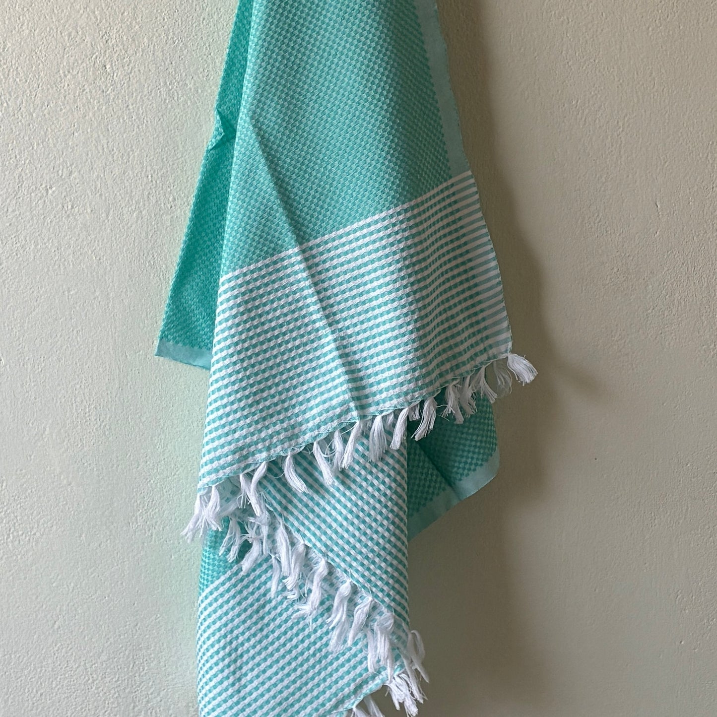 Greenish Blue Cotton Bath Towels