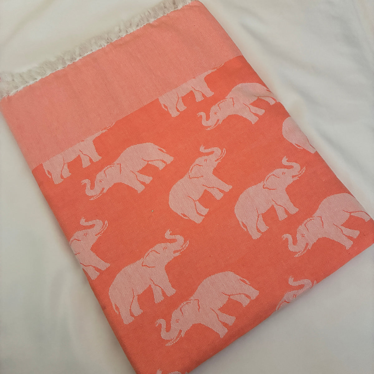Orange Elephant Single Size Blanket / Throw