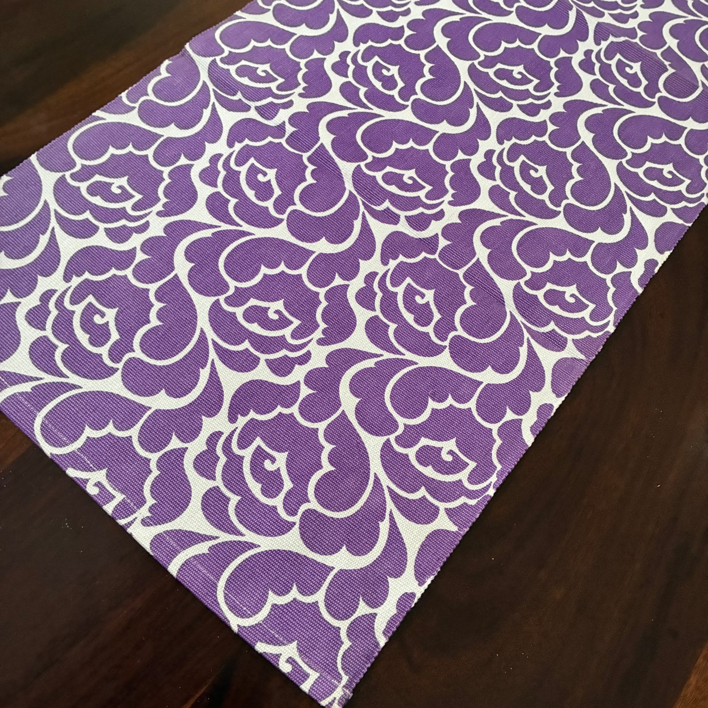 Purple Floral Table Runner 3 ft long
