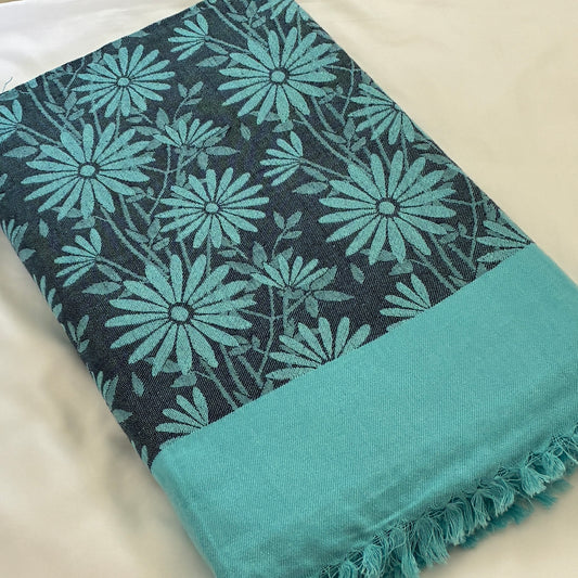 Navy Blue Double Size Cotton Blanket