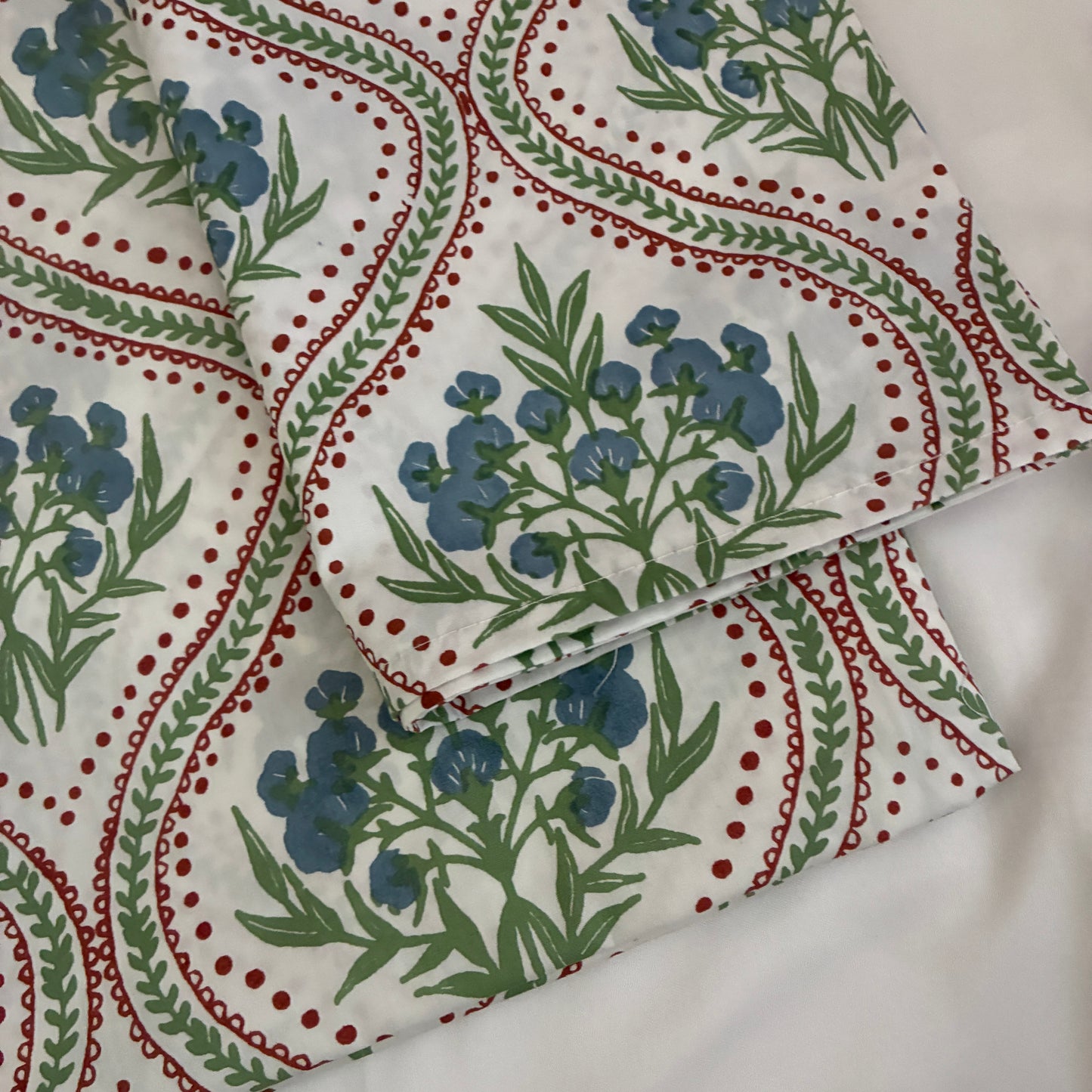 Motif Single Size Cotton Bedspread with 1 Pillow Cover 60 x 90 in