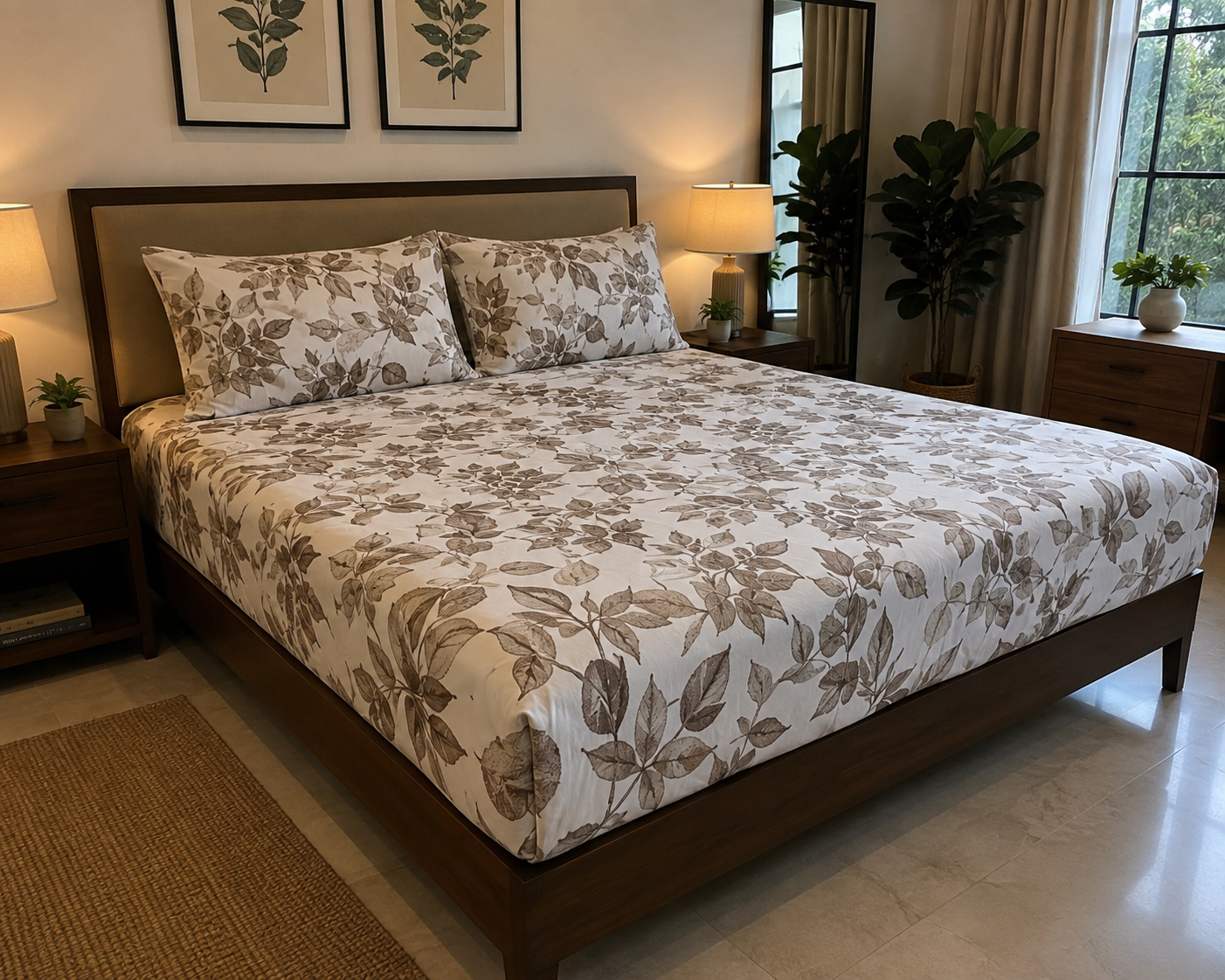 Super King Size Bedspread 120x 120 inches (2 PILLOW COVERS)