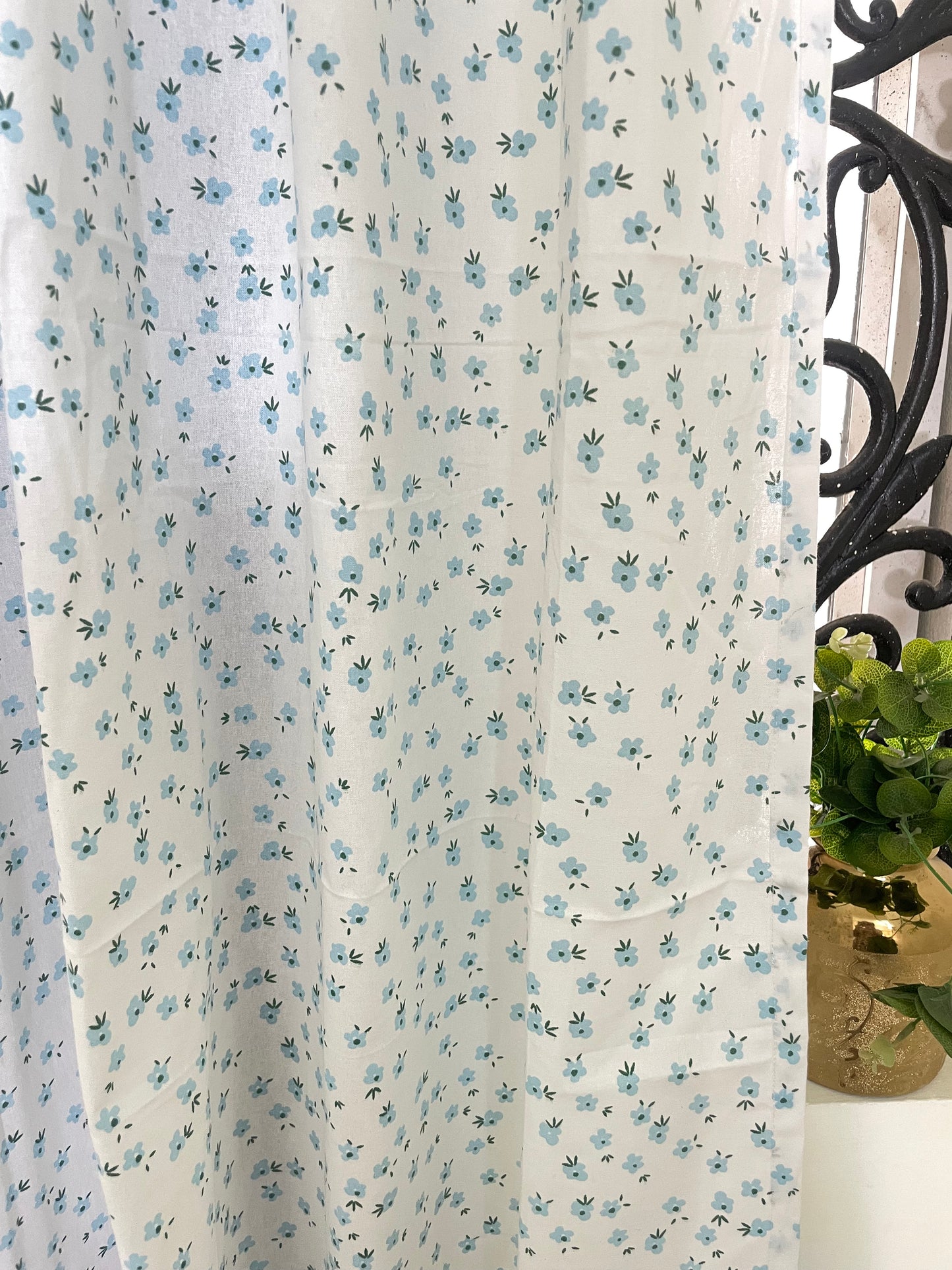 Floral Print Cotton Curtains