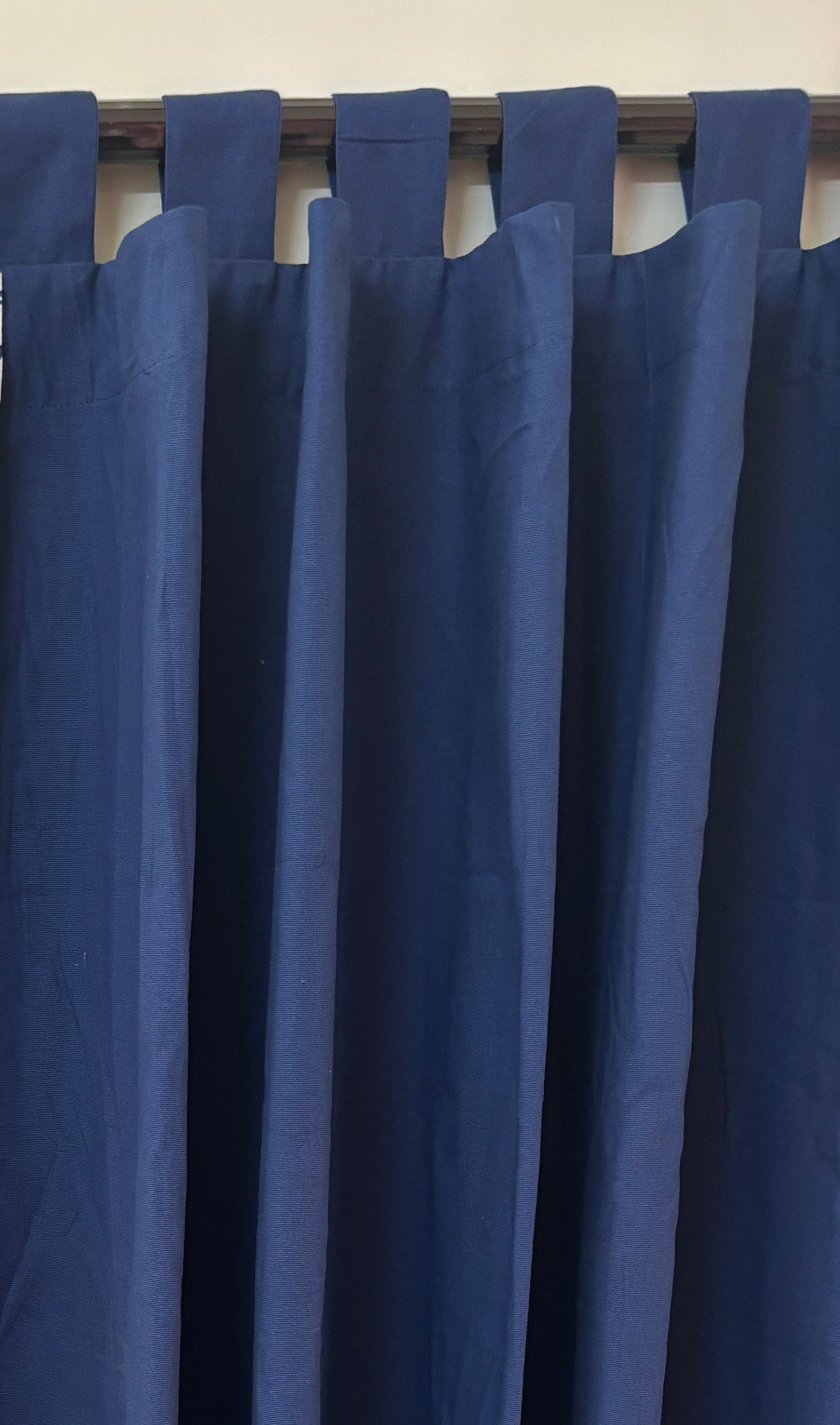 Blue solid curtain