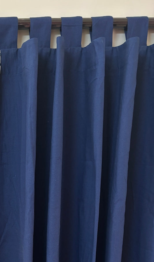 Blue solid curtain