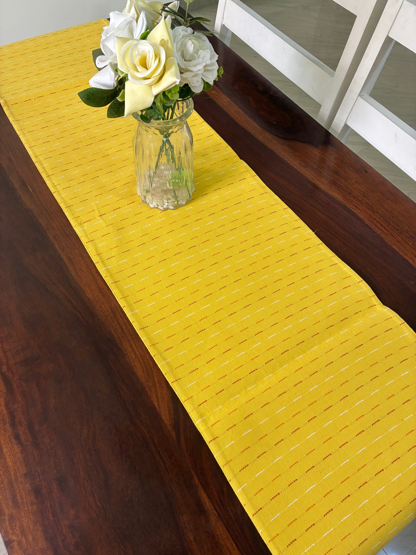 Yellow Stripes Table Runner 5ft long