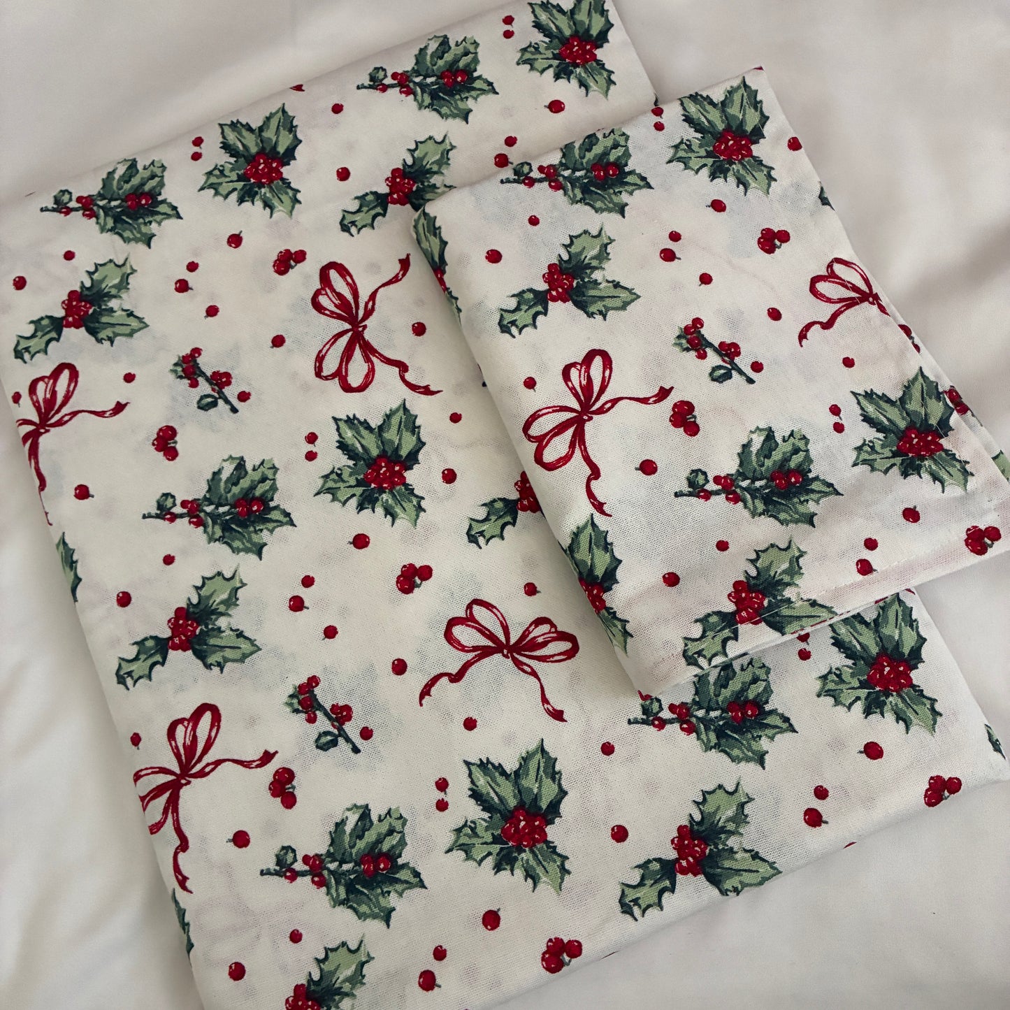 Christmas Cheer Single Size Cotton Bedspread with 1 Pillow Cover 60 x 90 in