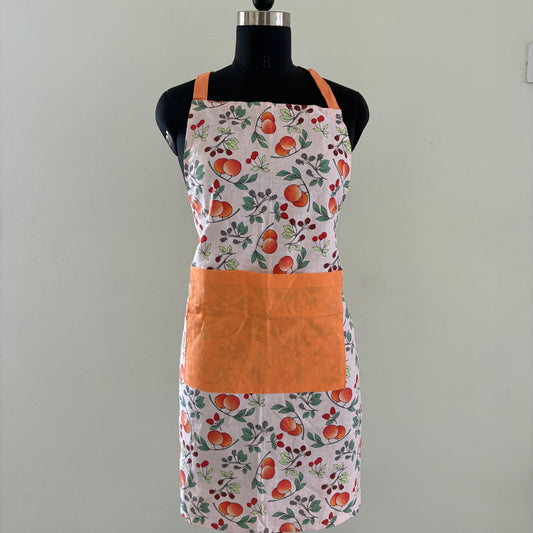 Orange Plums Cotton Apron